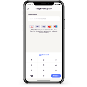 Tilføj kort i MobilePay
