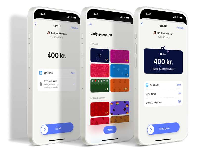 Billede der viser pengegave i MobilePay