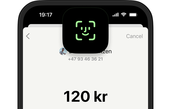 Picture that shows that you kan login using Face ID