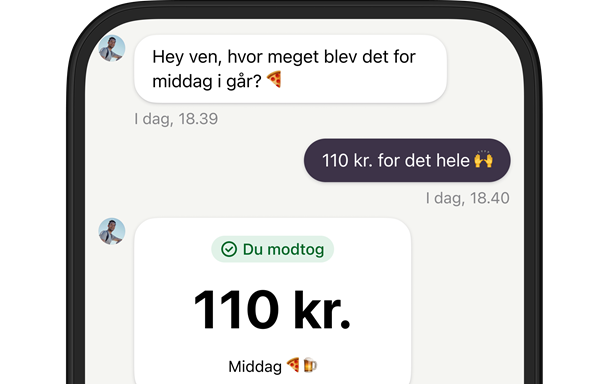 Billede der viser, at du kan chatte i MobilePay
