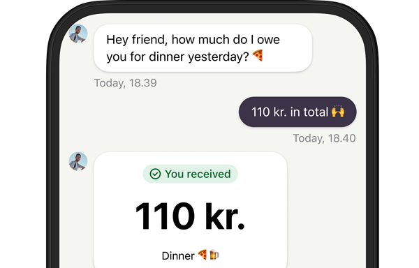 Picture that shows that you can chat in MobilePay
