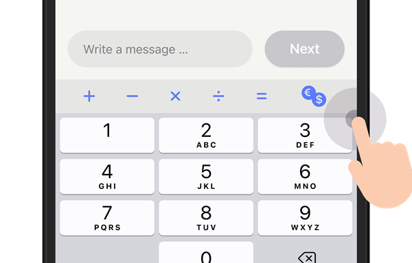 Picture that shows the currency calculator in MobilePay