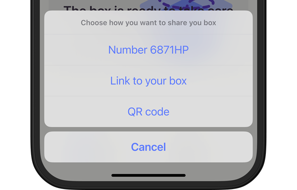 Picture that shows how you can pay to a box in MobilePay