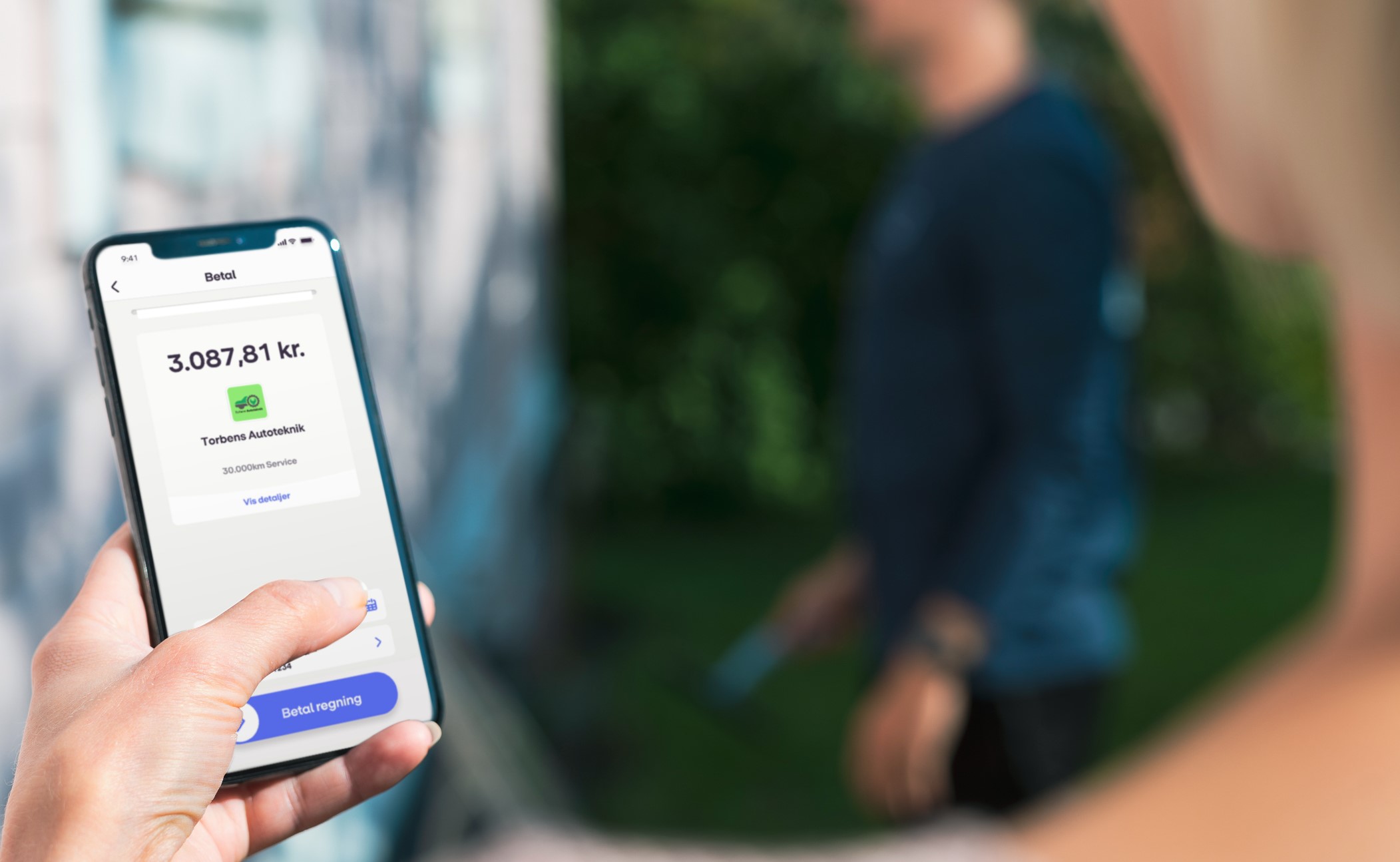 Billede som viser en regning til betaling via MobilePay.