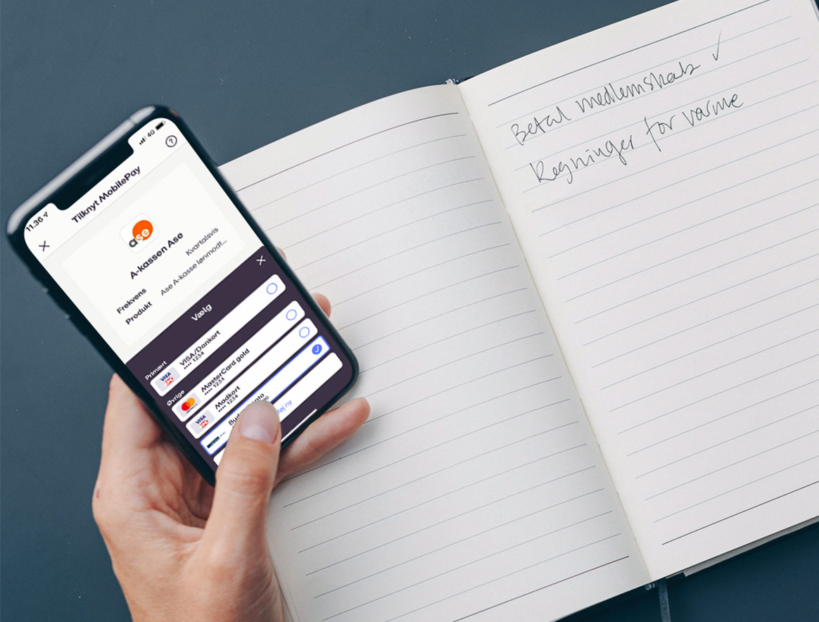 Tilknyt dine konti til dine faste betalinger i MobilePay