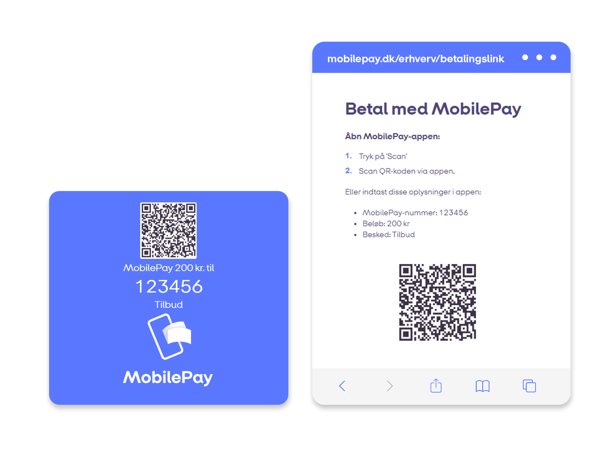 Send et betalingslink med MobilePay MyShop.
