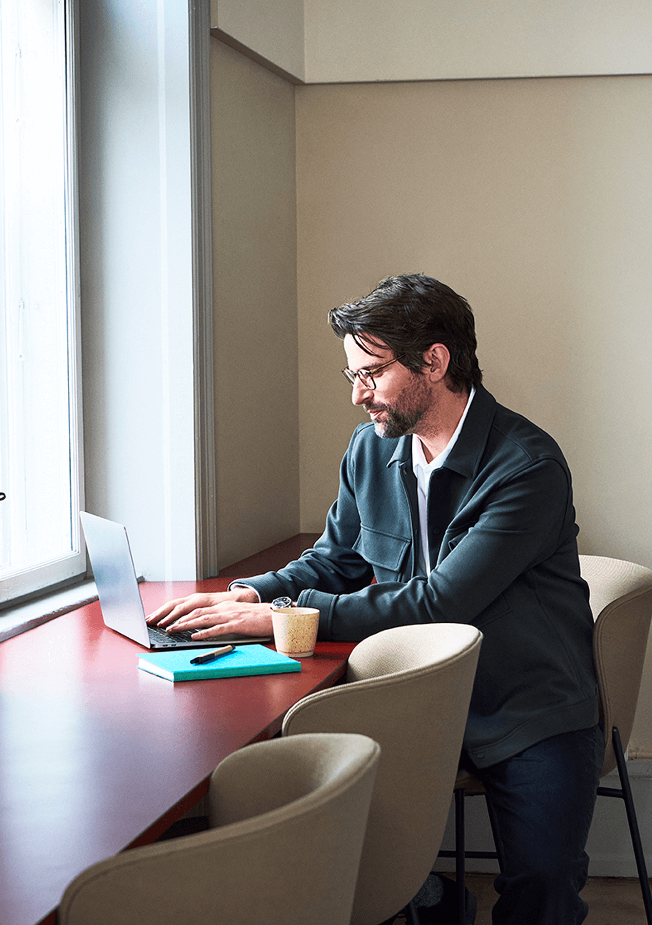 Working alone on computer